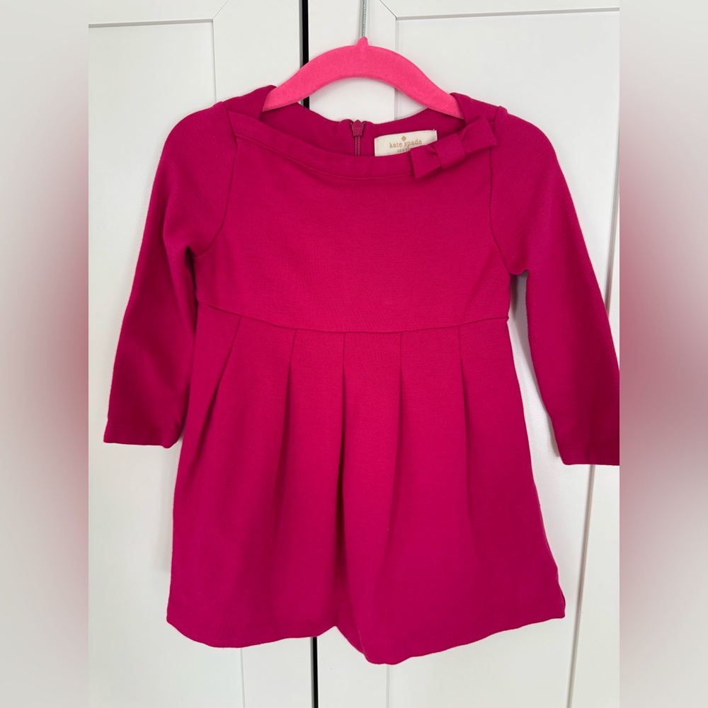 Kate Spade Hot Pink Long Sleeve Dress Infant Baby Girl 12 Months